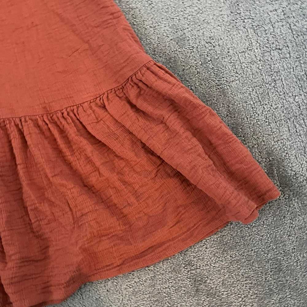 Lucky Brand Orange Gauze Waist Tie MIDI Dress - image 4