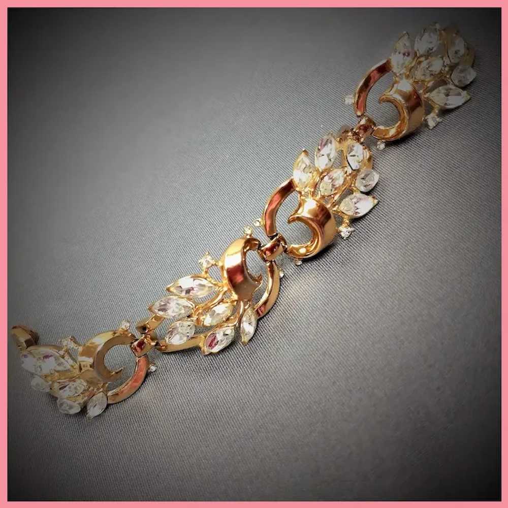 Vintage Trifari Navette Rhinestone Bracelet - image 11