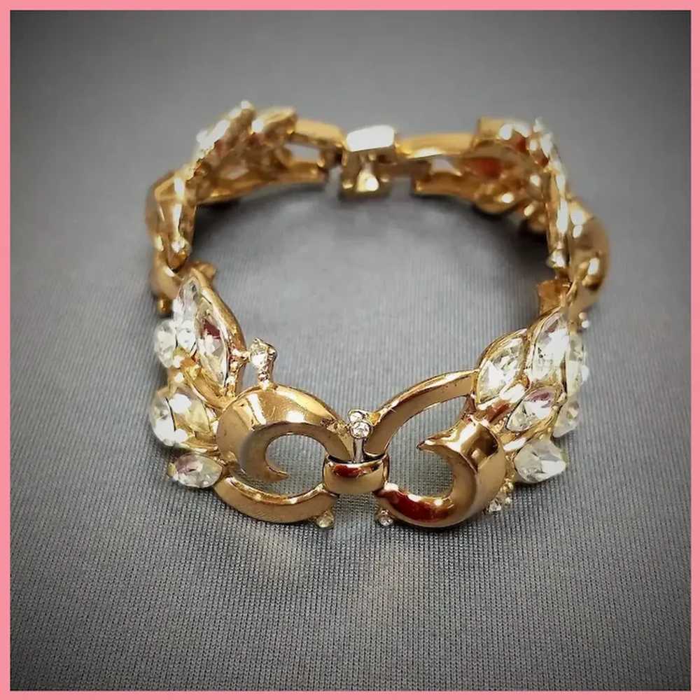 Vintage Trifari Navette Rhinestone Bracelet - image 6