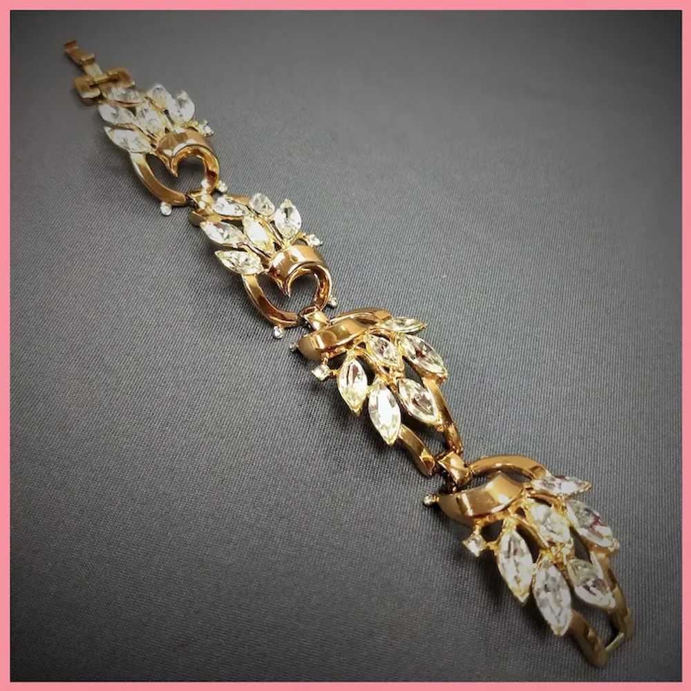 Vintage Trifari Navette Rhinestone Bracelet - image 7