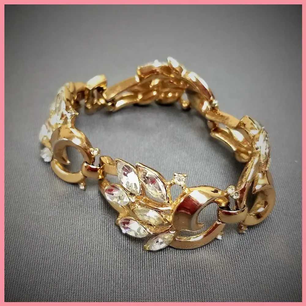 Vintage Trifari Navette Rhinestone Bracelet - image 9