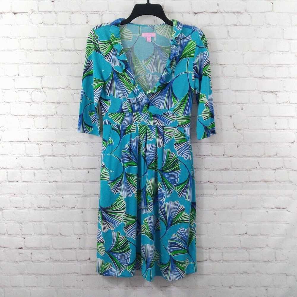 Lilly Pulitzer Blayney Dress Women XS Blue Floral… - image 1