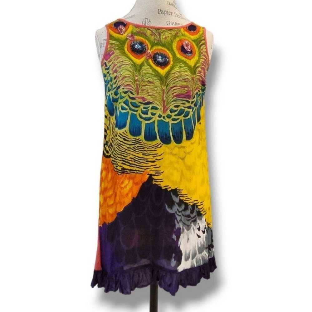 River Island Sleeveless Colorful Peacock Sequin M… - image 2