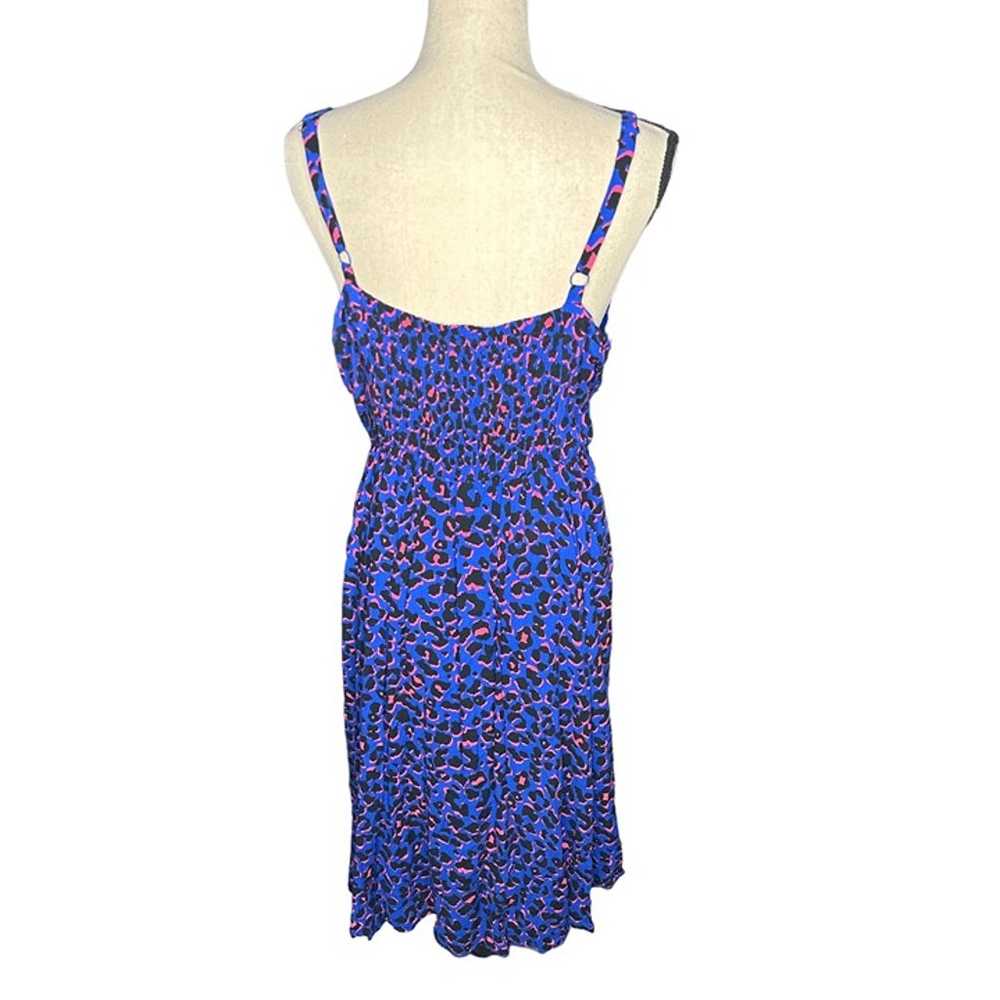Torrid Leopard Cobalt Blue Dress Hot Pink Black S… - image 2