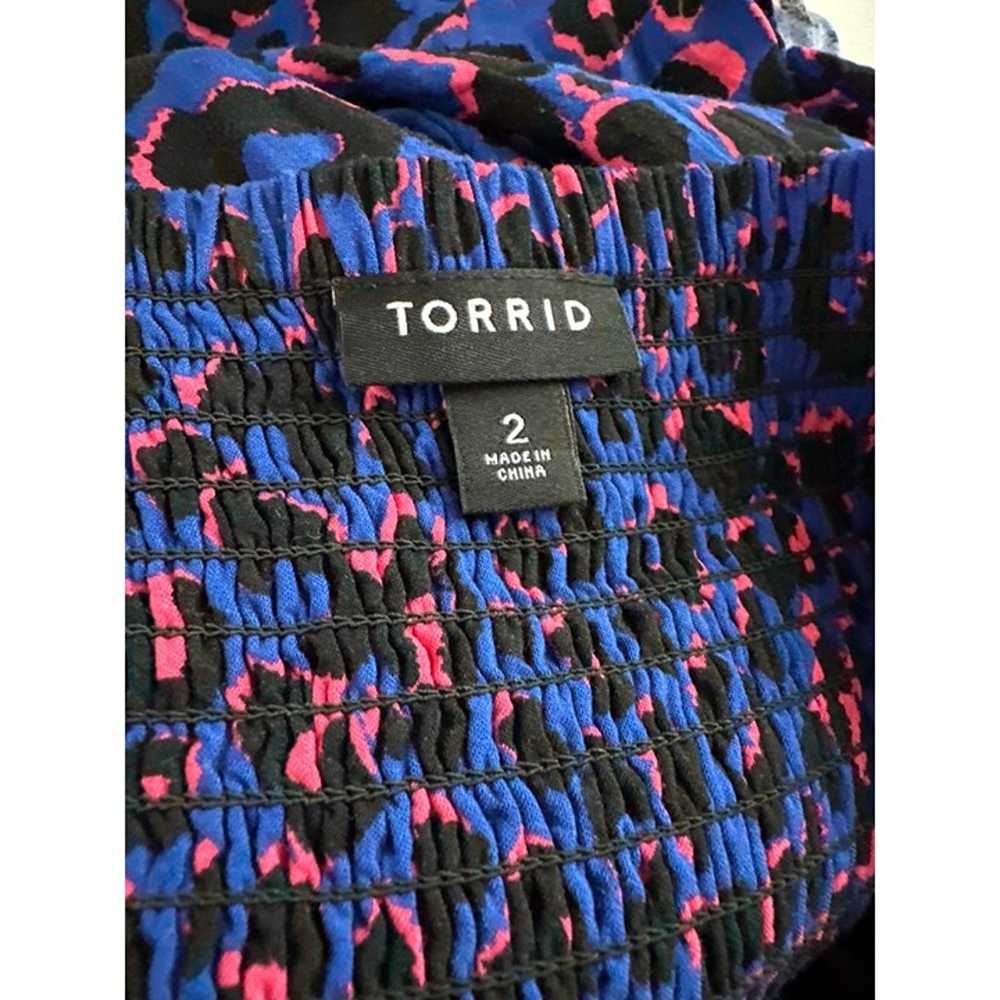 Torrid Leopard Cobalt Blue Dress Hot Pink Black S… - image 5