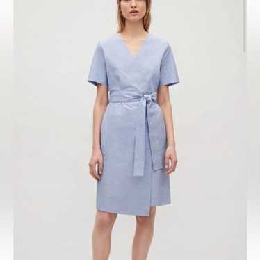 COS Blue Cotton Wrap Dress Size 2