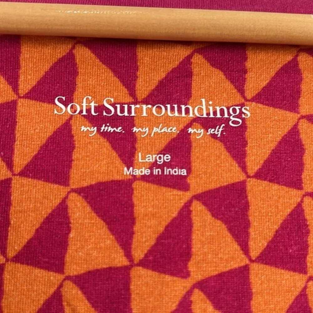 Soft Surroundings Cotton Modal Faux Wrap Top Geom… - image 7