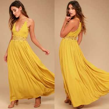 Lulus | This is Love Mustard Yellow Lace Maxi Dre… - image 1