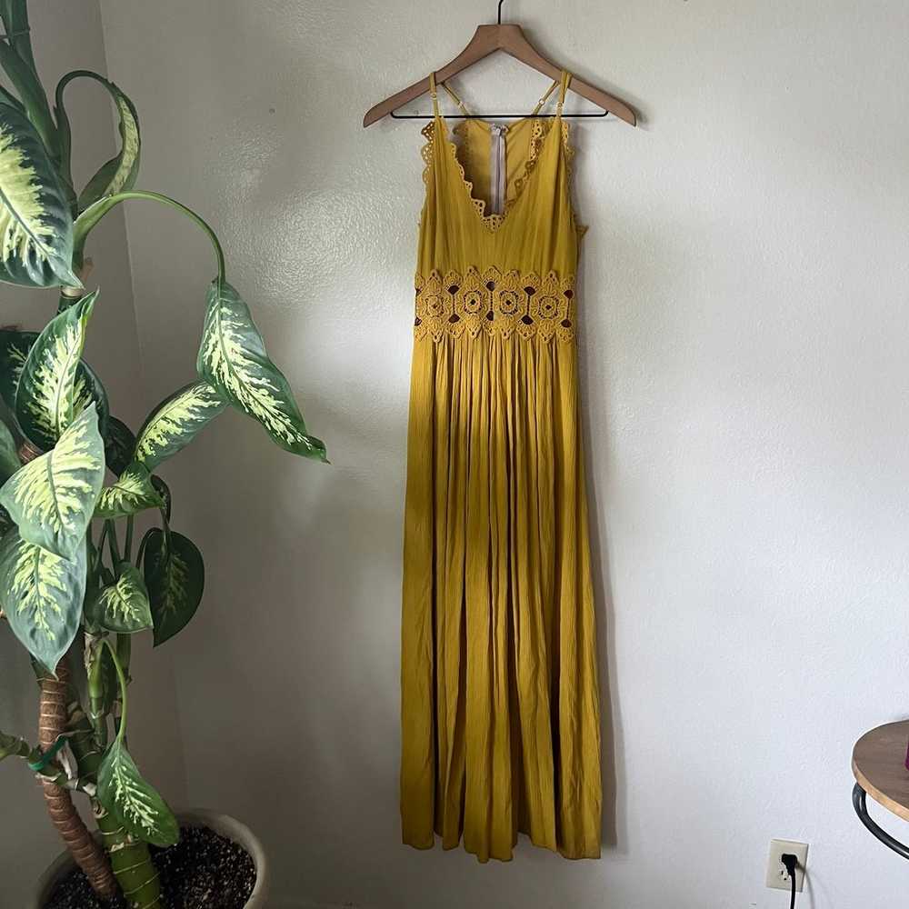 Lulus | This is Love Mustard Yellow Lace Maxi Dre… - image 2