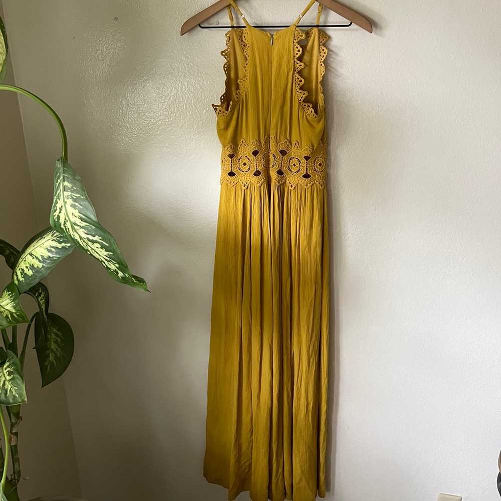 Lulus | This is Love Mustard Yellow Lace Maxi Dre… - image 5