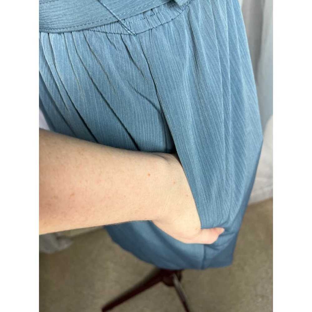 shirt dress blue shoulder pads pockets - image 7