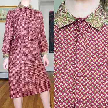 Vintage 1970's 80's paisley secretary dress - Coun
