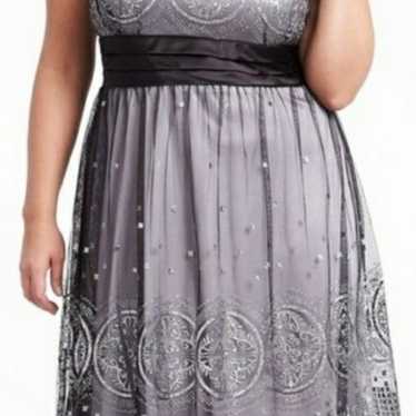 R&M RICHARDS BLACK GRAY WITH SILVER GLITTER ELEGA… - image 1