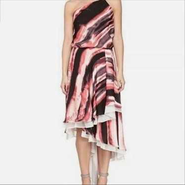 Halston Heritage Blouson one Shoulder Silk Dress … - image 1