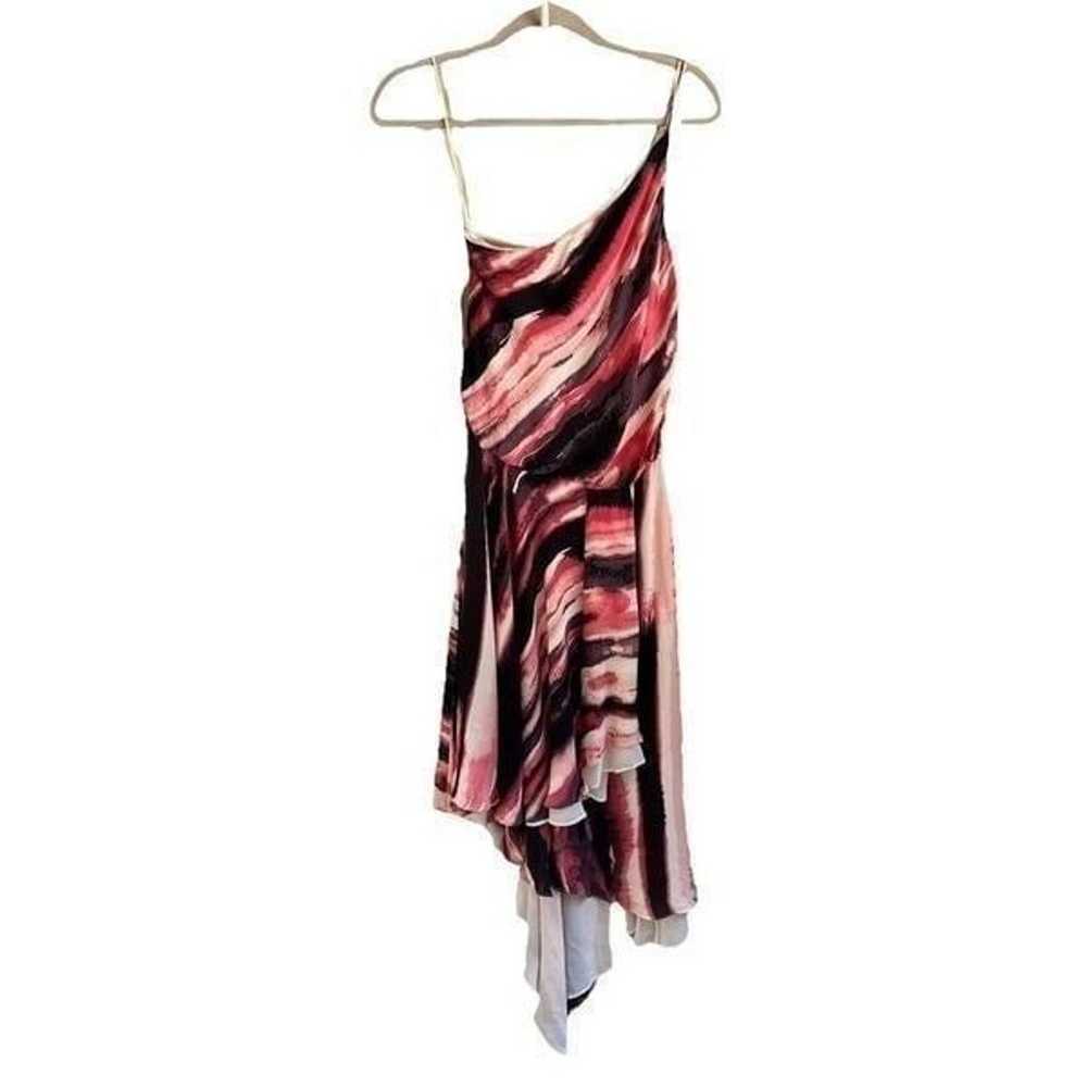 Halston Heritage Blouson one Shoulder Silk Dress … - image 2