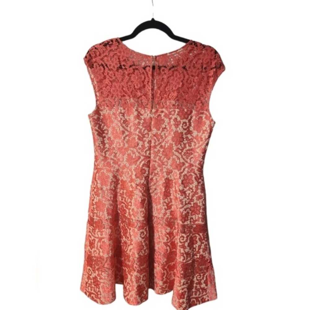 Kay Unger New York pink lace floral pattern A-lin… - image 1