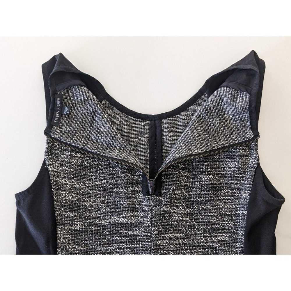 Eileen Fisher Gray Tweed Contrast Panel Dress Siz… - image 3