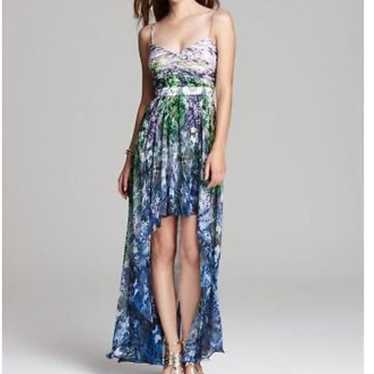 Aidan Mattox Chiffon Print Hi Low Dress Size 6 Wo… - image 1