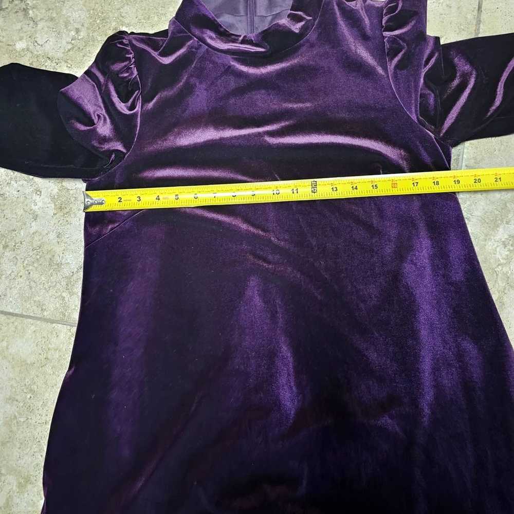 Eliza J Purple Mock Neck Velour Side Pockets Knee… - image 7