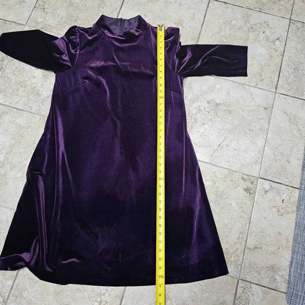 Eliza J Purple Mock Neck Velour Side Pockets Knee… - image 8