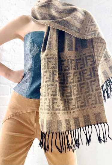 authentic Fendi knit logo scarf