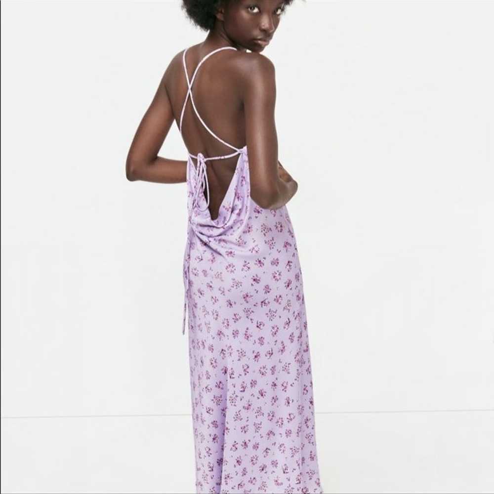 Zara purple floral midi slip dress - image 10