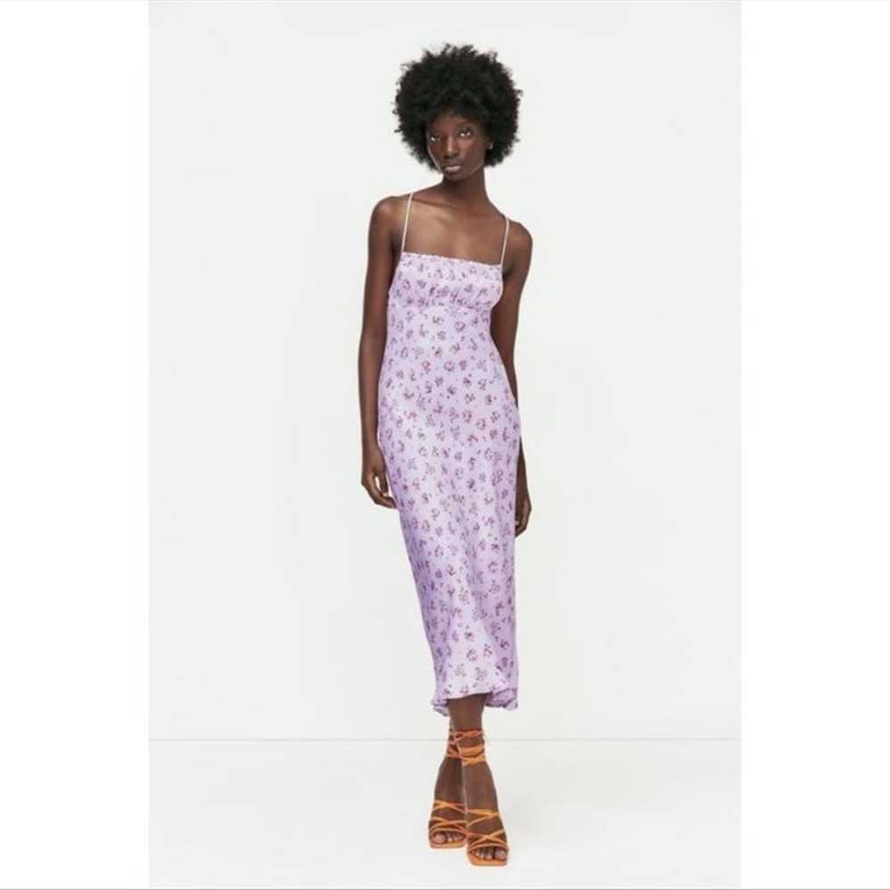 Zara purple floral midi slip dress - image 6