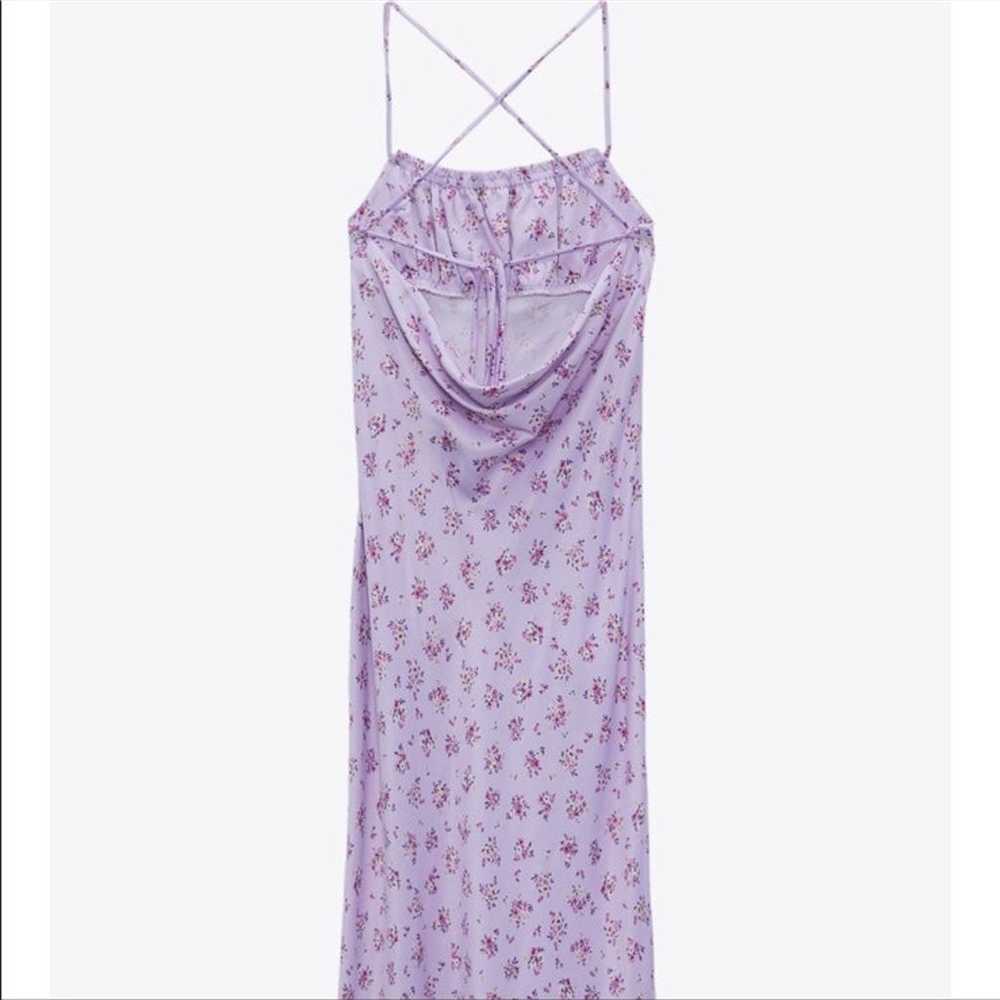 Zara purple floral midi slip dress - image 8