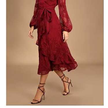 Lulus Burgundy Long Sleeve Dress