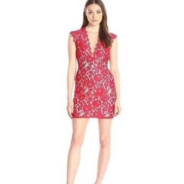 AIDAN MATTOX Dress Floral Lace Cutout Mini RED SZ… - image 1