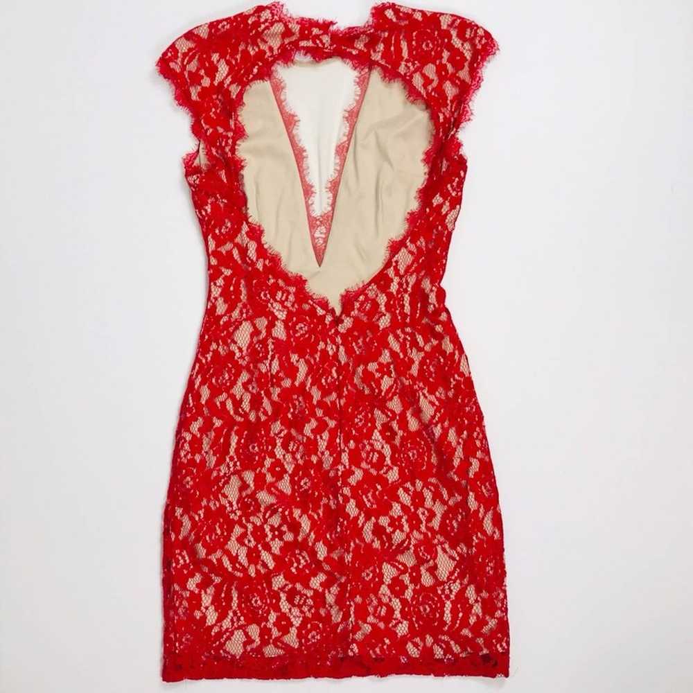 AIDAN MATTOX Dress Floral Lace Cutout Mini RED SZ… - image 8