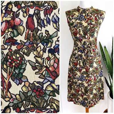 60’s Vintage Carpet Birds Floral Dress - image 1