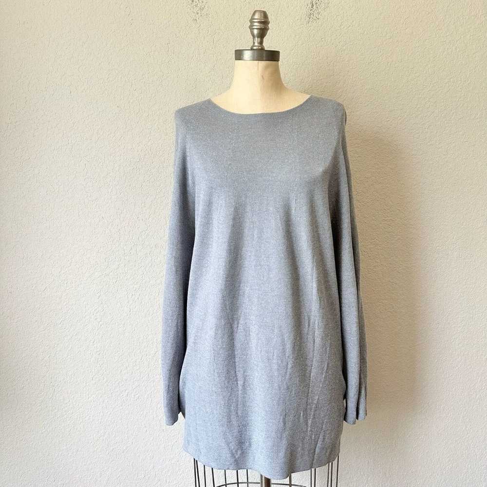 MM LAFLEUR Gray Long Sleeve Knit Classic Mini Dre… - image 1