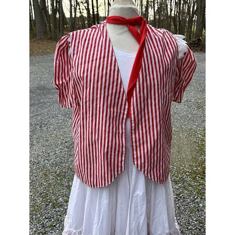 square dance Dress Red White M/L Cottage Prairie … - image 12