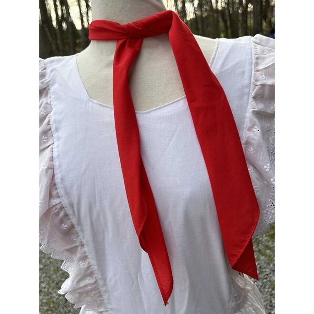 square dance Dress Red White M/L Cottage Prairie … - image 2