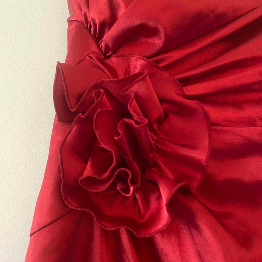 JESSICA McCLINTOCK vintage red strapless rosette … - image 2