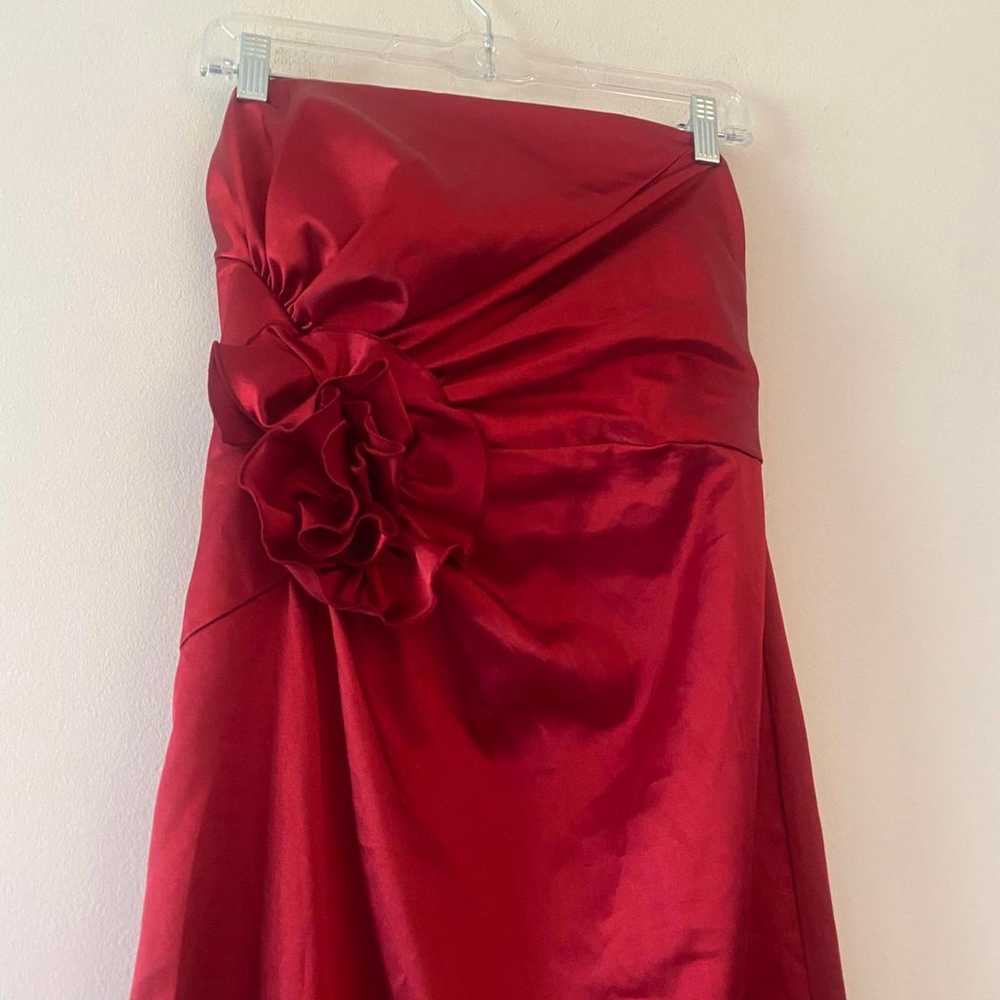 JESSICA McCLINTOCK vintage red strapless rosette … - image 3