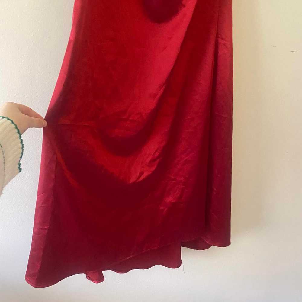 JESSICA McCLINTOCK vintage red strapless rosette … - image 4