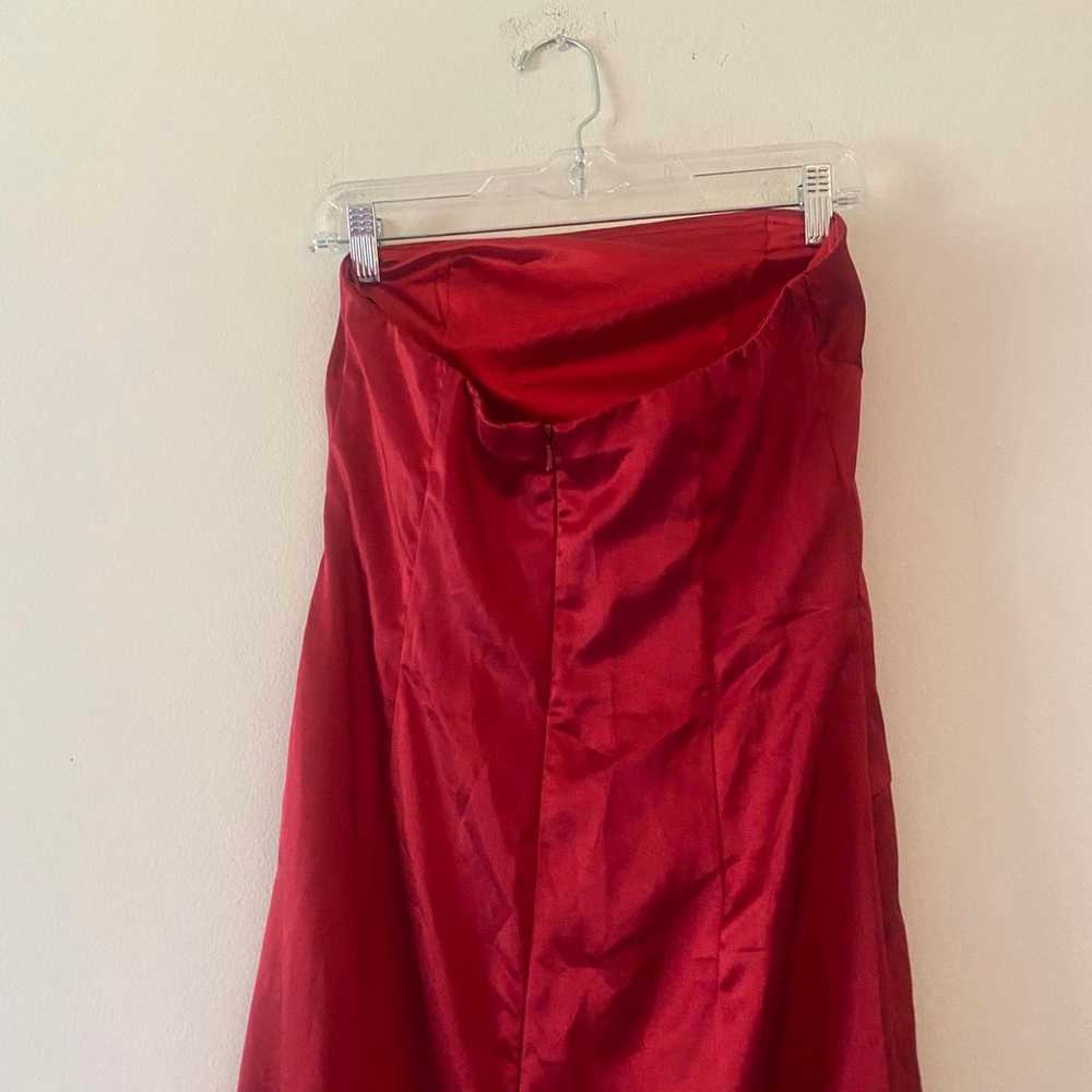 JESSICA McCLINTOCK vintage red strapless rosette … - image 6