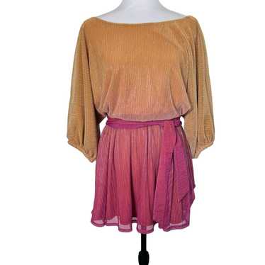 REVOLVE Song Of Style Dress Gold Pink Ombre Belte… - image 1