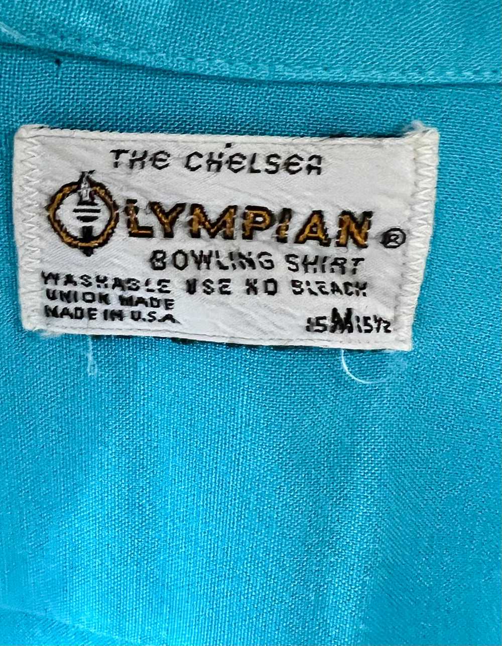 60’s Aqua Blue Bowling Shirt By The Concord Olymp… - image 8