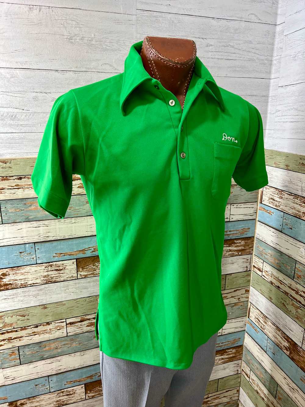 70’s Kelly Green Bowling Shirt By Hilton - image 2