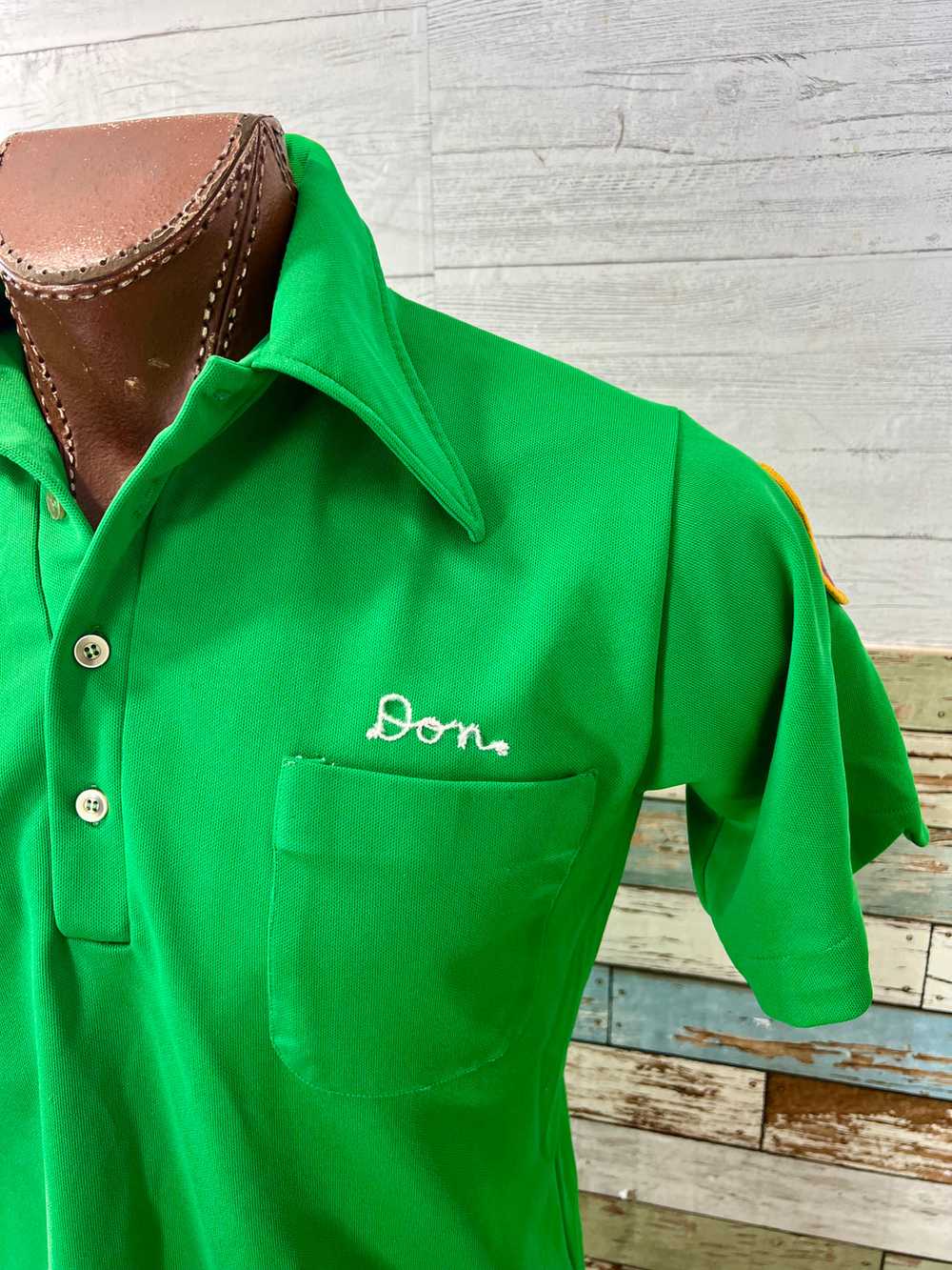 70’s Kelly Green Bowling Shirt By Hilton - image 3