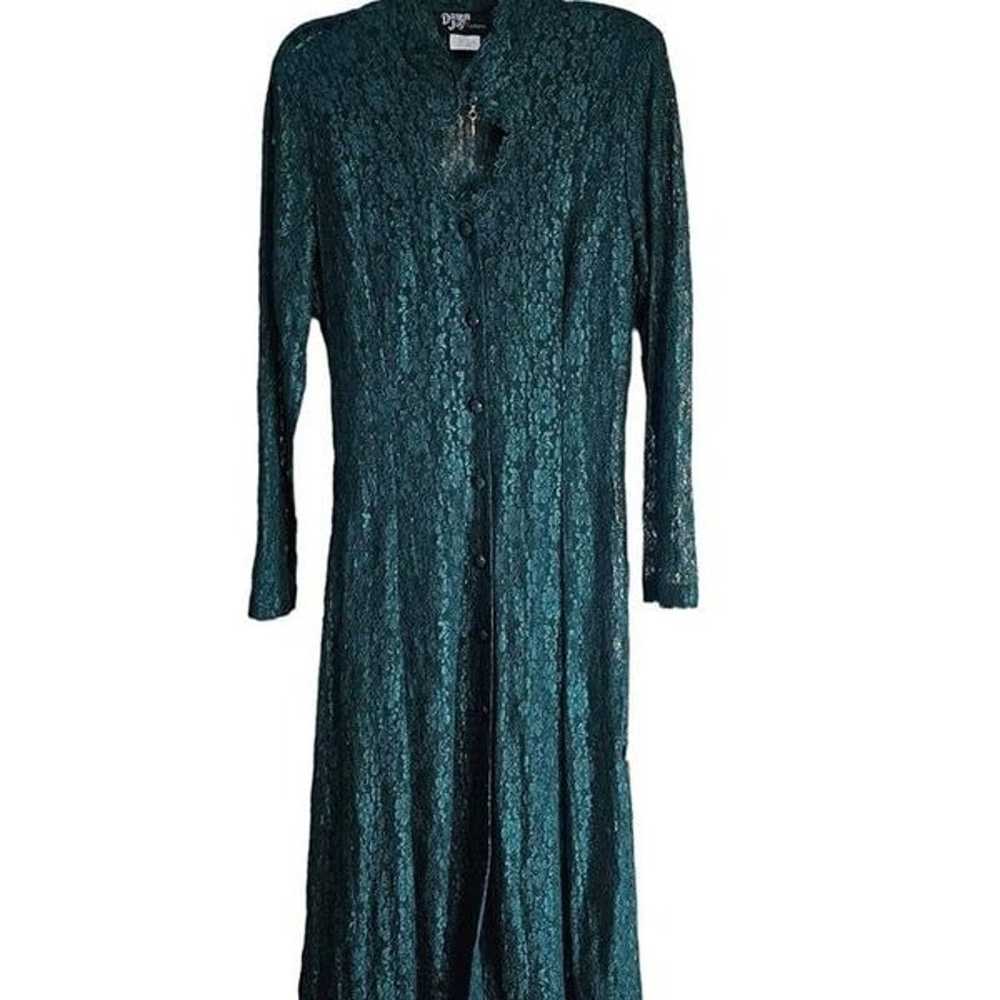 Vintage Dawn Joy Maxi Dress Womens Size S Green L… - image 1