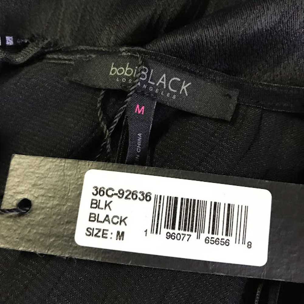 Bobi Black Ruffle Surplice Midi Dress M 3/4 Sleev… - image 3