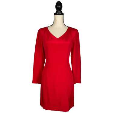 Hugo Buscati Collection Red 100% Silk V-Neck Dres… - image 1