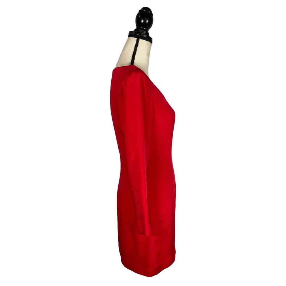 Hugo Buscati Collection Red 100% Silk V-Neck Dres… - image 2