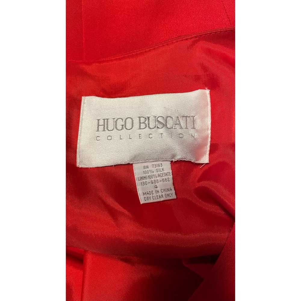 Hugo Buscati Collection Red 100% Silk V-Neck Dres… - image 4