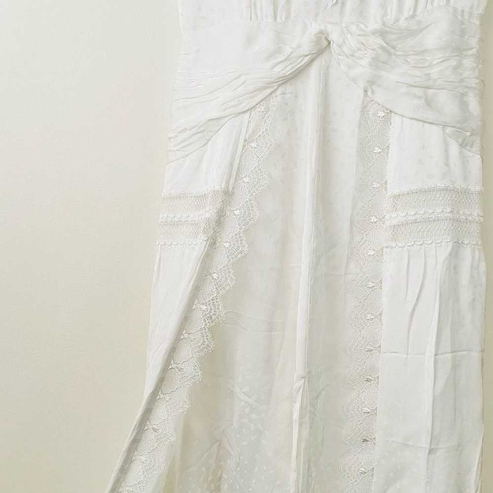 Self-portrait Ivory Lace V-Neck Long Dress Size 4 - image 10