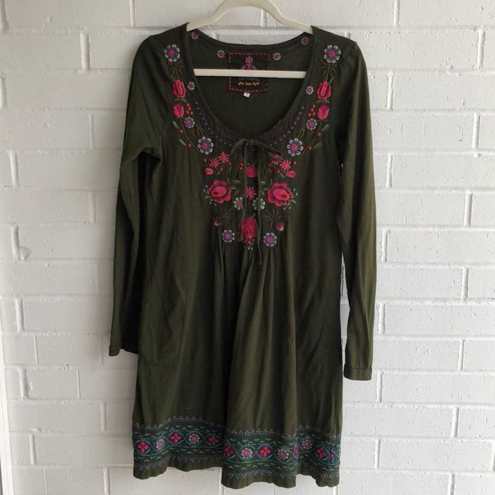 Johnny Was Floral Embroidered Dress - image 1